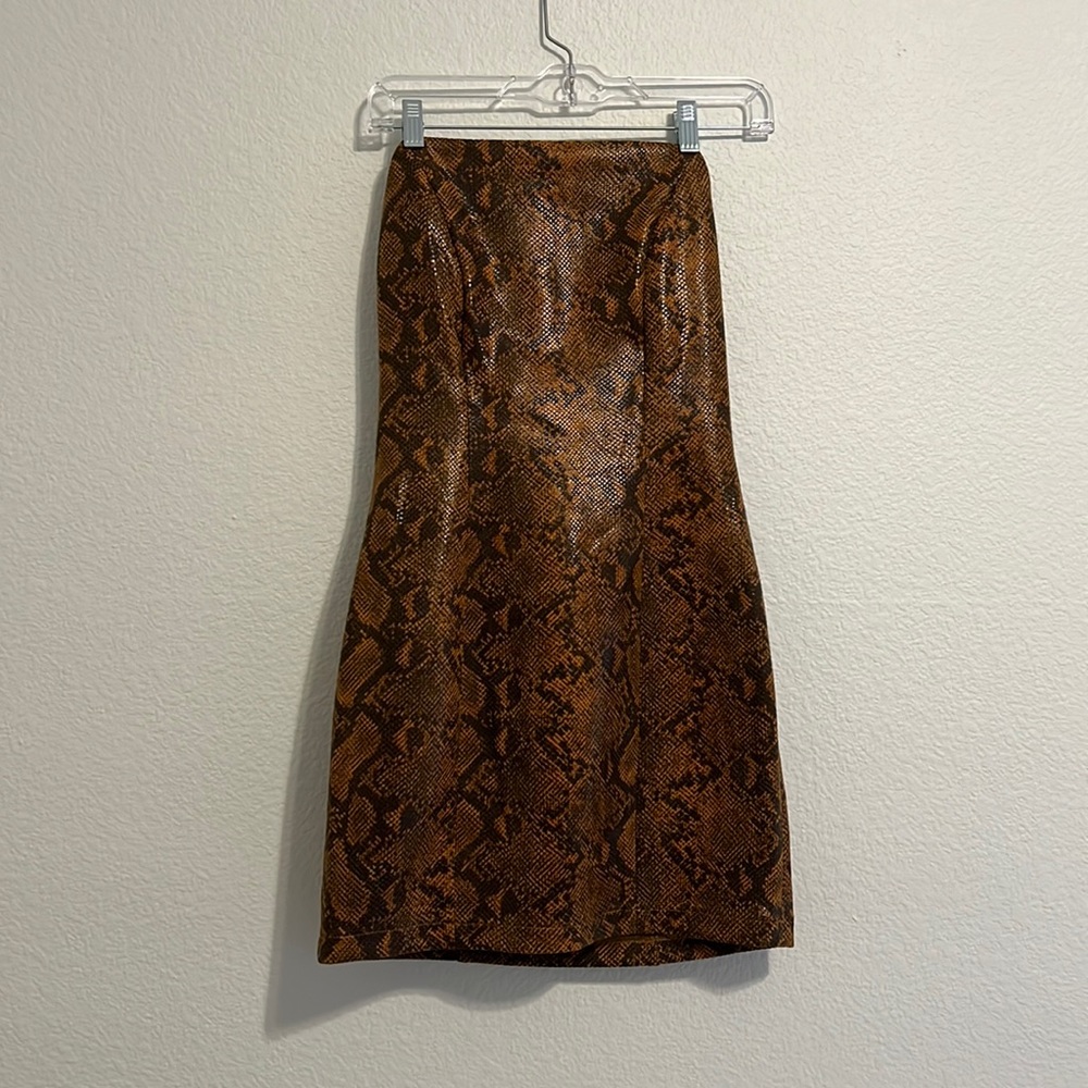 Snake print mini dress